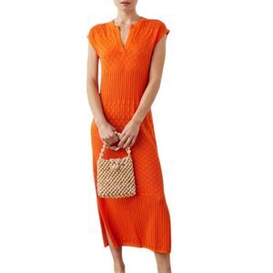 Rails Crochet Knit Ashley Dress In Arancione